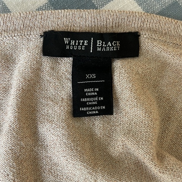 Women’s White House Black Market gold sequin cardigan size XXS holiday - Picture 7 of 7